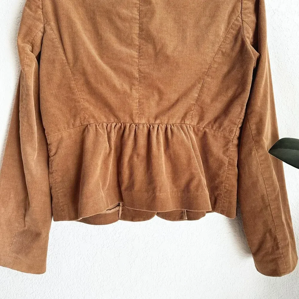 VTG J Crew Y2K Corduroy Blazer Jacket 8 Brown Preppy‎ Old Money 90s Academia